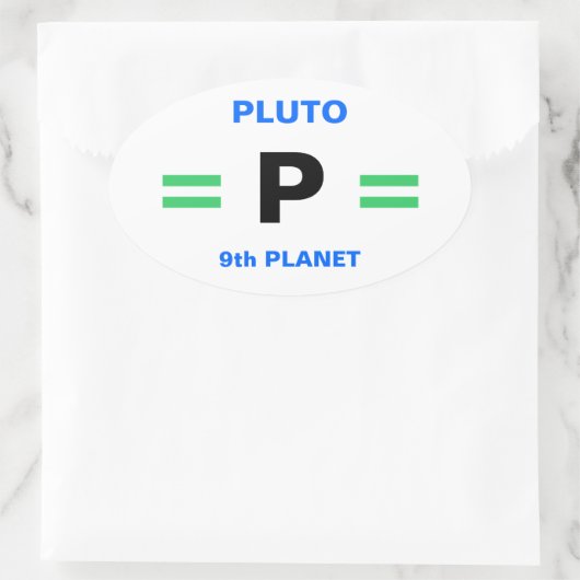 PLUTO-stickers (4) Ovale Sticker (Tas)