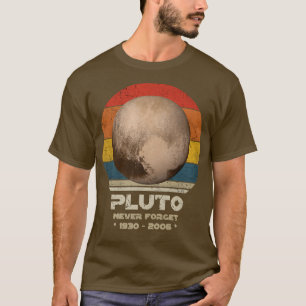 Pluto - Vergeet het nooit, Retro Style Planet Funn T-shirt