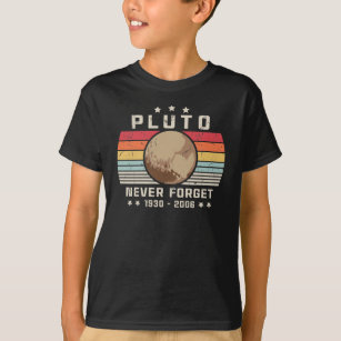 Pluto vergeet nooit 1930 - 2006 Retro Funny Space T-shirt