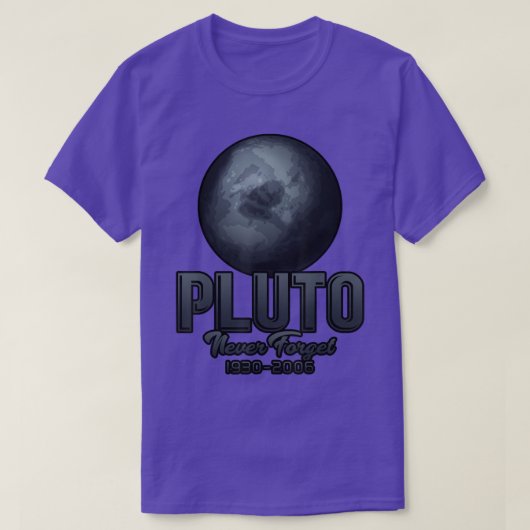 Pluto vergeet nooit 1930-2006 t-shirt (Design voorkant)