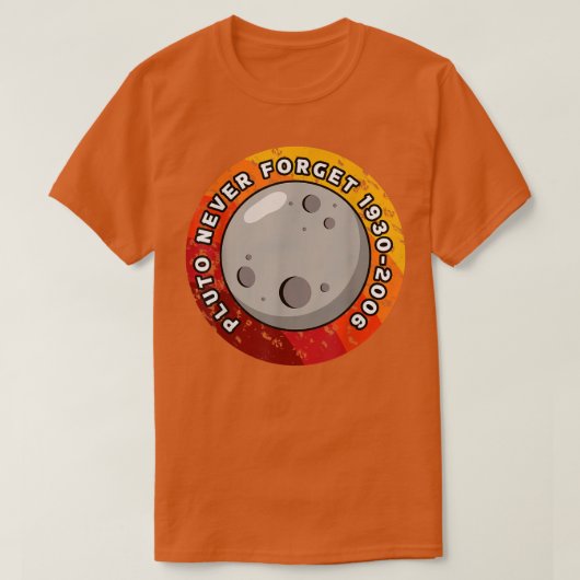 Pluto vergeet nooit 1930-2006 t-shirt (Design voorkant)
