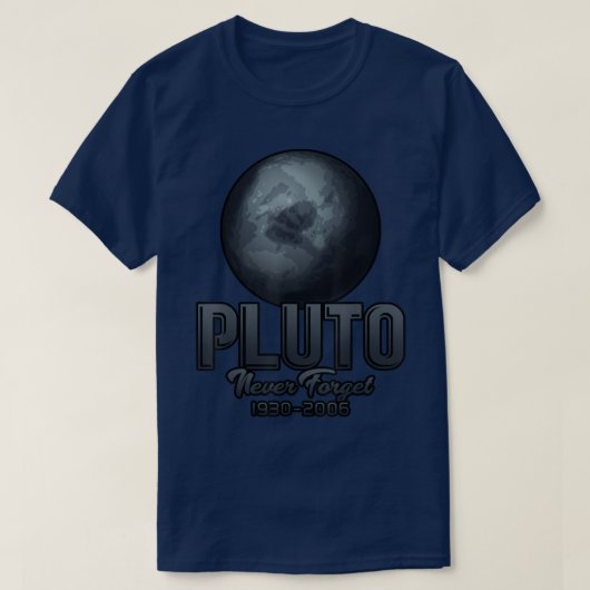Pluto vergeet nooit 1930-2006 t-shirt (Design voorkant)
