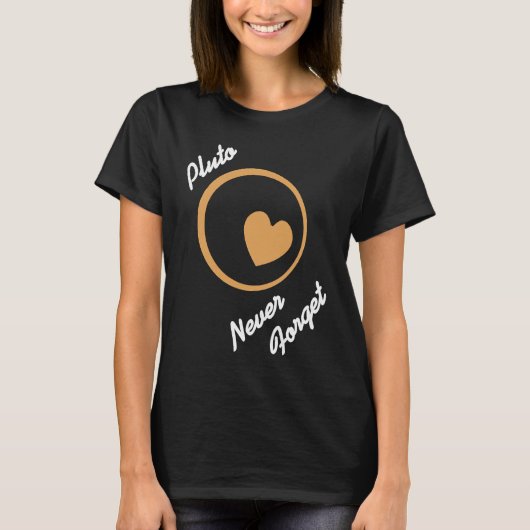 PLUTO Vergeet nooit Retro Astronomer Cadeau T-shirt (Voorkant)