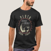 Pluto Vergeet nooit Retro Science Space Astronomy T-shirt (Voorkant)