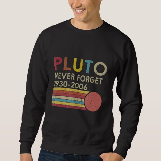 Pluto vergeet nooit Retro Space Science Gag Plut Trui (Voorkant)