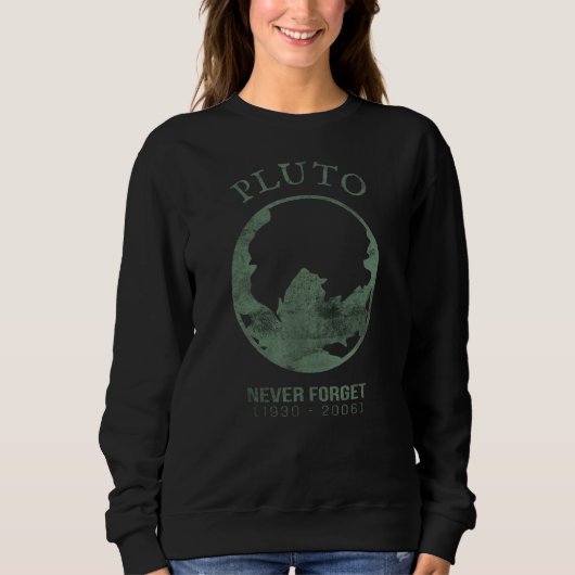 Pluto Vergeet nooit Retro Space Science Trui (Voorkant)