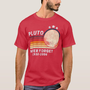 PLUTO VERGEET nooit Retro Style Funny Space, Vinta T-shirt