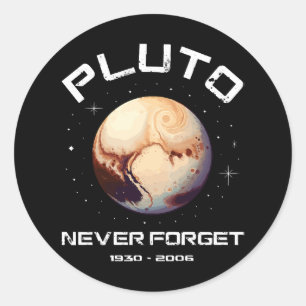 Pluto vergeet nooit ronde sticker
