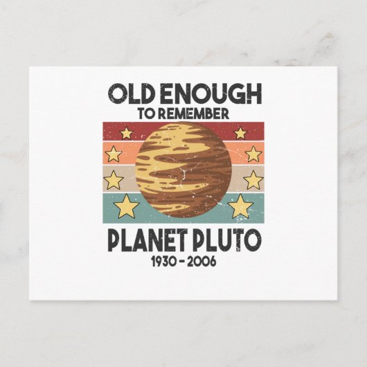Pluto Vintage Planeet Sterrenstelsel Ruimte Afgele Briefkaart (Voorkant)