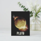 Pluto yellow planeet 3d universum space illustrati feestdagenkaart (Staand voorkant)