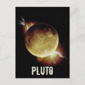 Pluto yellow planeet 3d universum space illustrati feestdagenkaart (Voorkant)