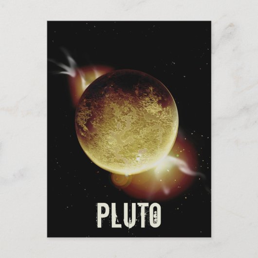 Pluto yellow planeet 3d universum space illustrati feestdagenkaart (Voorkant)