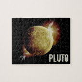 Pluto yellow planeet 3d universum space illustrati legpuzzel (Horizontaal)