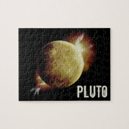Pluto yellow planeet 3d universum space illustrati legpuzzel
