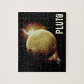 Pluto yellow planeet 3d universum space illustrati legpuzzel (Verticaal)