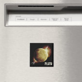 Pluto yellow planeet 3d universum space illustrati magneet (Insitu (Vaatwasser))