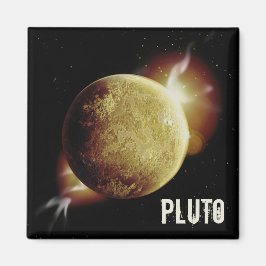 Pluto yellow planeet 3d universum space illustrati magneet