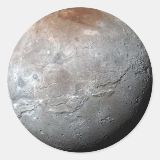Pluto's grootste maan: Charon Ronde Sticker (Voorkant)