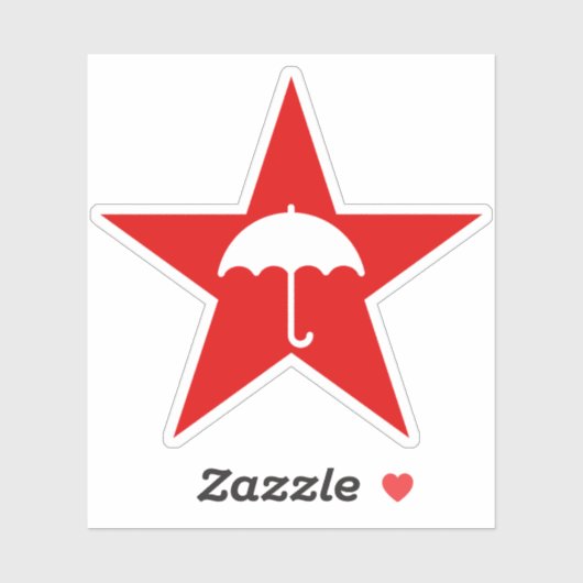 Pluviofiele ster (rood) sticker (Vel)