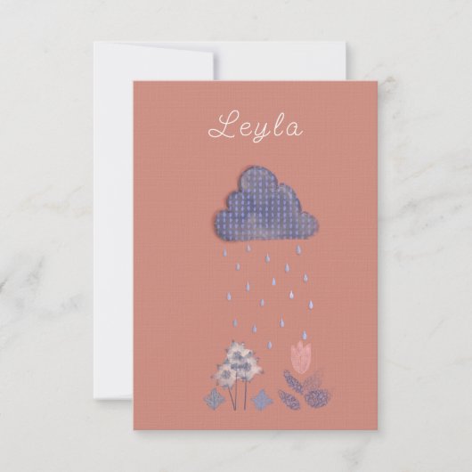 Pluviomagische wolk met blauwe en bloemkool bedankkaart (Voorkant)