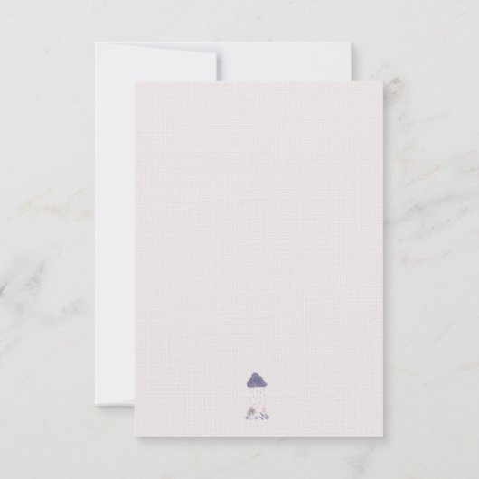 Pluviomagische wolk met blauwe en bloemkool bedankkaart (Achterkant)