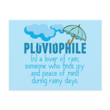 Pluviophile Rain Lover  Blue Umbrella