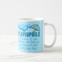 Pluviophile Rain Lover  Blue Umbrella
