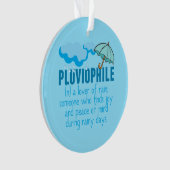 Pluviophile Rain Lover  Blue Umbrella Ornament (voorkant)