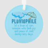 Pluviophile Rain Lover  Blue Umbrella Ornament (achterkant)