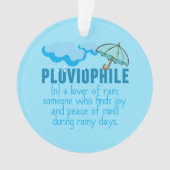 Pluviophile Rain Lover  Blue Umbrella Ornament (voorkant)