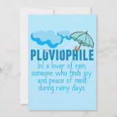 Pluviophile Rain Lover Cute Blue Umbrella Kaart (Voorkant)