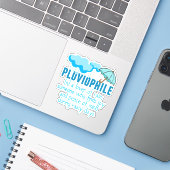 Pluviophile Rainy Day Lover Sticker (Laptop met iPhone)