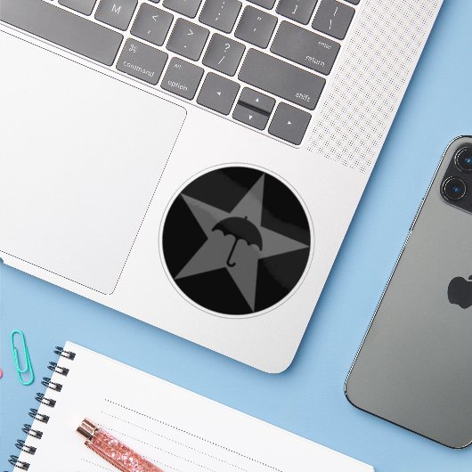 Pluviophile Star v2 (grijs) Sticker (Laptop met iPhone)