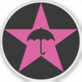 Pluviophile Star v2 (roze) Sticker (Voorkant)