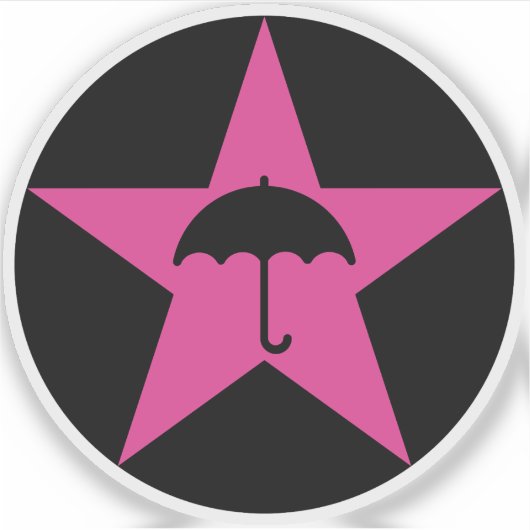 Pluviophile Star v2 (roze) Sticker (Voorkant)