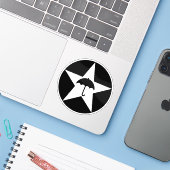 Pluviophile Star v2 (wit) Sticker (Laptop met iPhone)