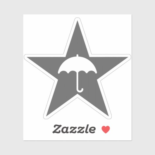 Pluviophile ster (grijs) sticker (Vel)