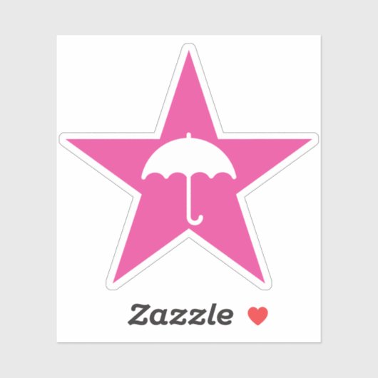 Pluviophile ster (roze) sticker (Vel)