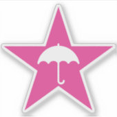 Pluviophile ster (roze) sticker (Voorkant)