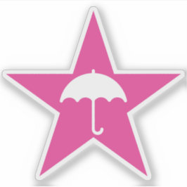 Pluviophile ster (roze) sticker