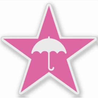 Pluviophile ster (roze) sticker