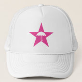 Pluviophile ster (roze) trucker pet (Voorkant)