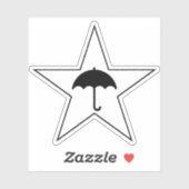 Pluviophile ster (wit) sticker (Vel)