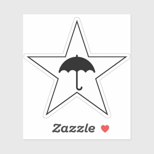 Pluviophile ster (wit) sticker (Vel)