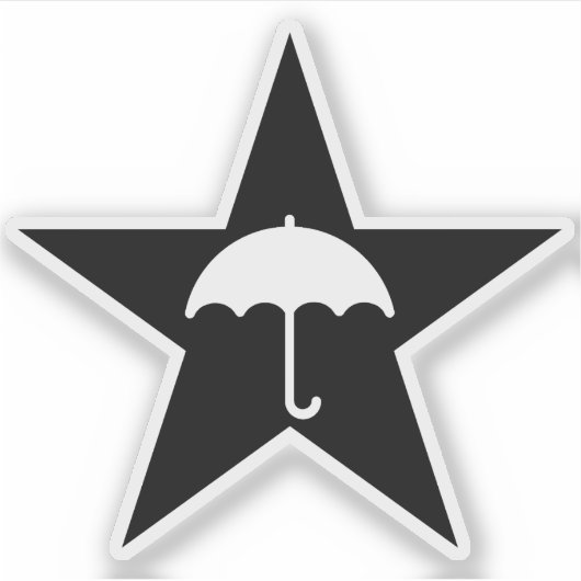 Pluviophile ster (zwart) sticker (Voorkant)