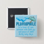 Pluviophile Vierkante Button 5,1 Cm (Voorkant /achterkant)