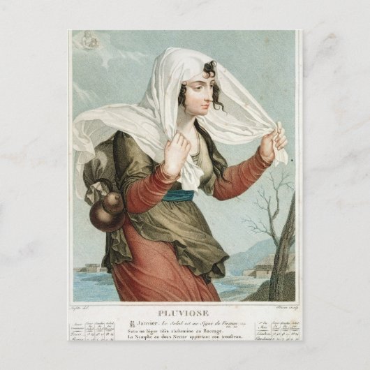 Pluviose vijfde maand Republikein Briefkaart (Voorkant)