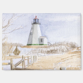 Plymought Lighthouse Watercolor Magneet