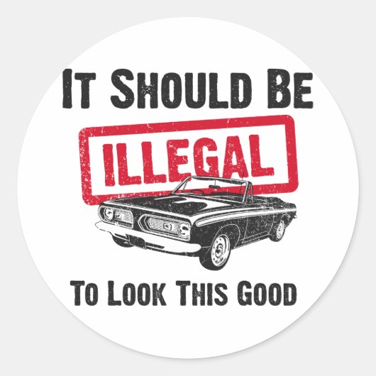 Plymouth Barracuda 1967 Ronde Sticker (Voorkant)