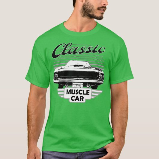 Plymouth Barracuda Classic American Muscle 70s T-shirt (Voorkant)